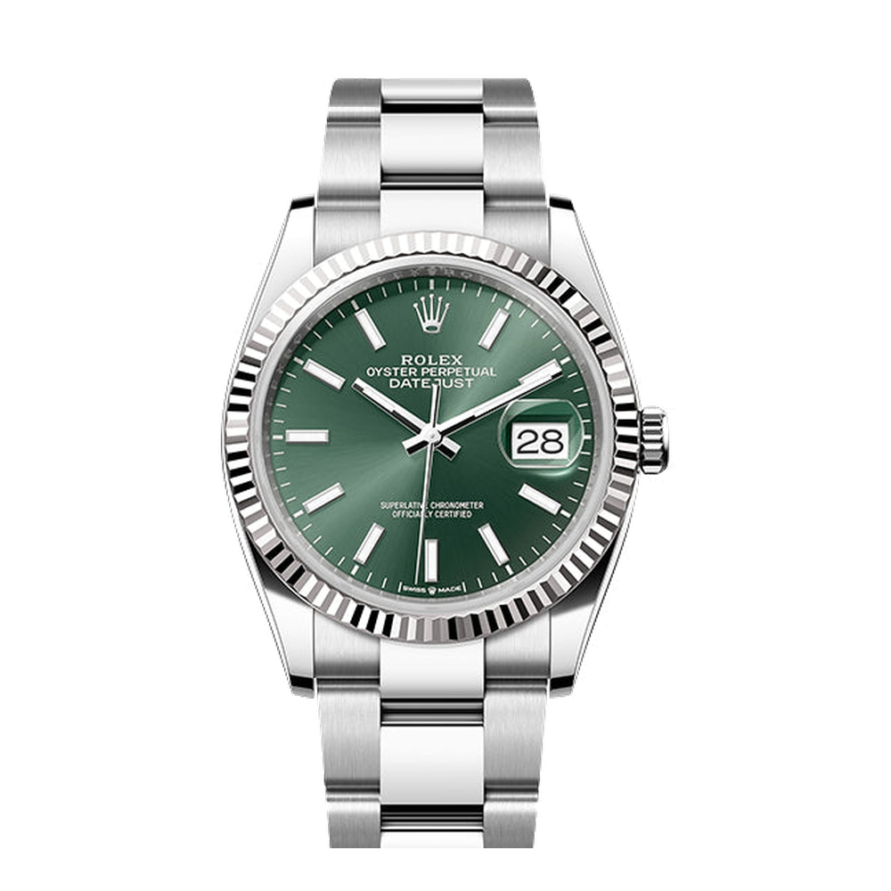 Rolex Datejust 36 Stainless Steel / Fluted / Green / Oyster