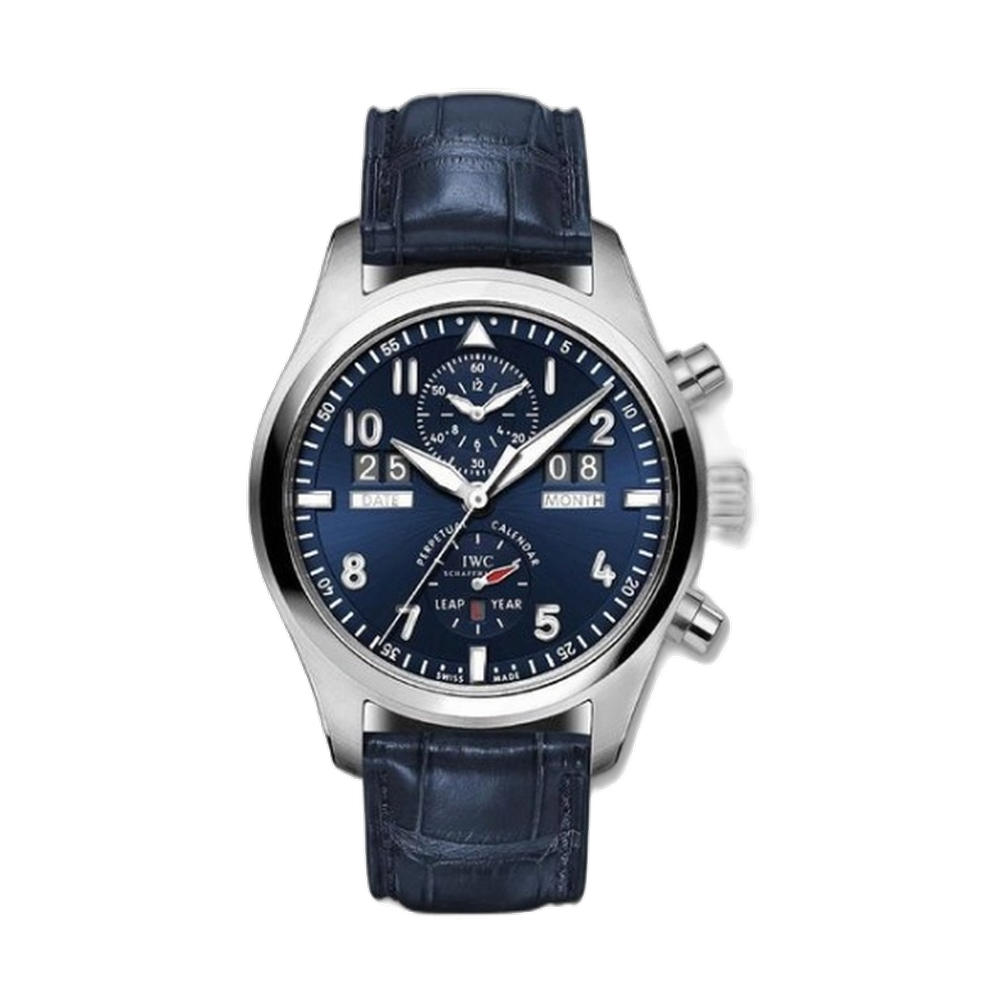 IWC Pilot's Watch Spitfire Perpetual Calendar Digital Date-Month Laureus Charity Night Zürich 2012 Black Dial Straps