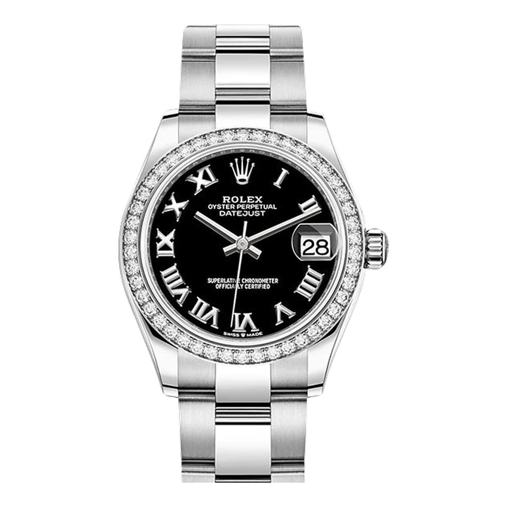 Rolex Datejust 31 Stainless Steel Diamond / Oyster / Black - Roman