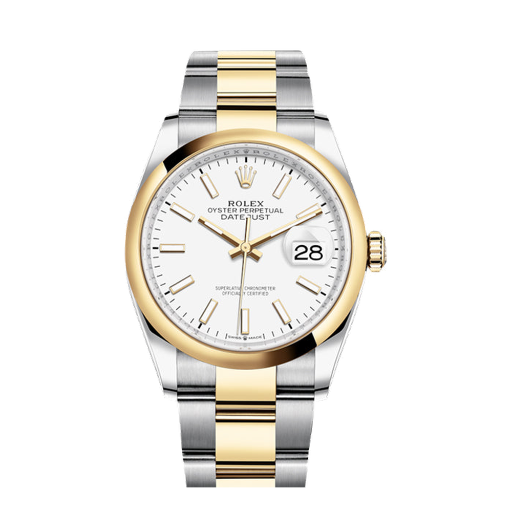 Rolex Datejust 36 Stainless Steel / Yellow Gold / Smooth / White / Oyster