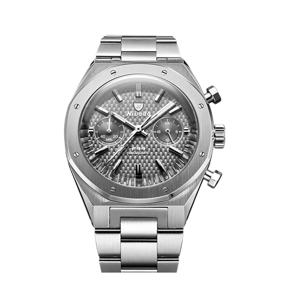 Nivada Grenchen F77 Sst Chrono Mecaquartz Grey Mk2 - 38Mm