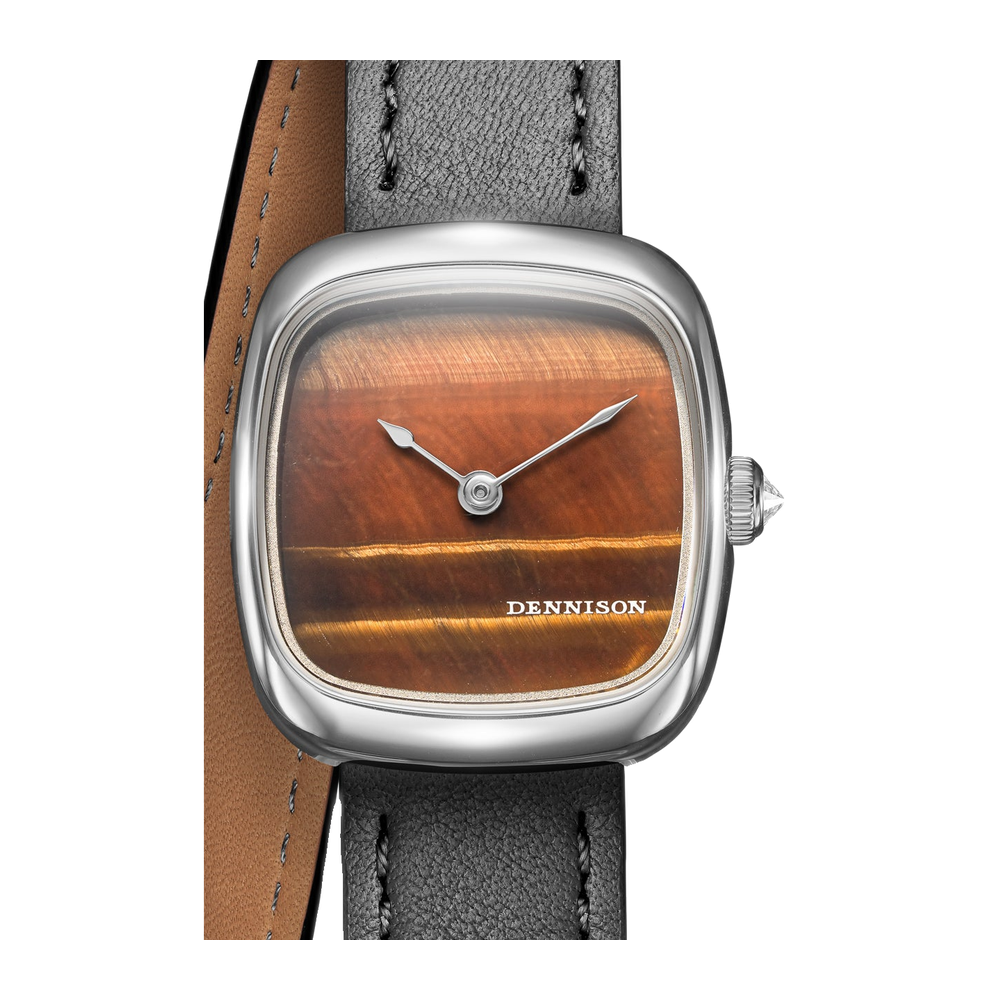 Dennison Mini Tiger Eye In Steel Brown Dial Straps
