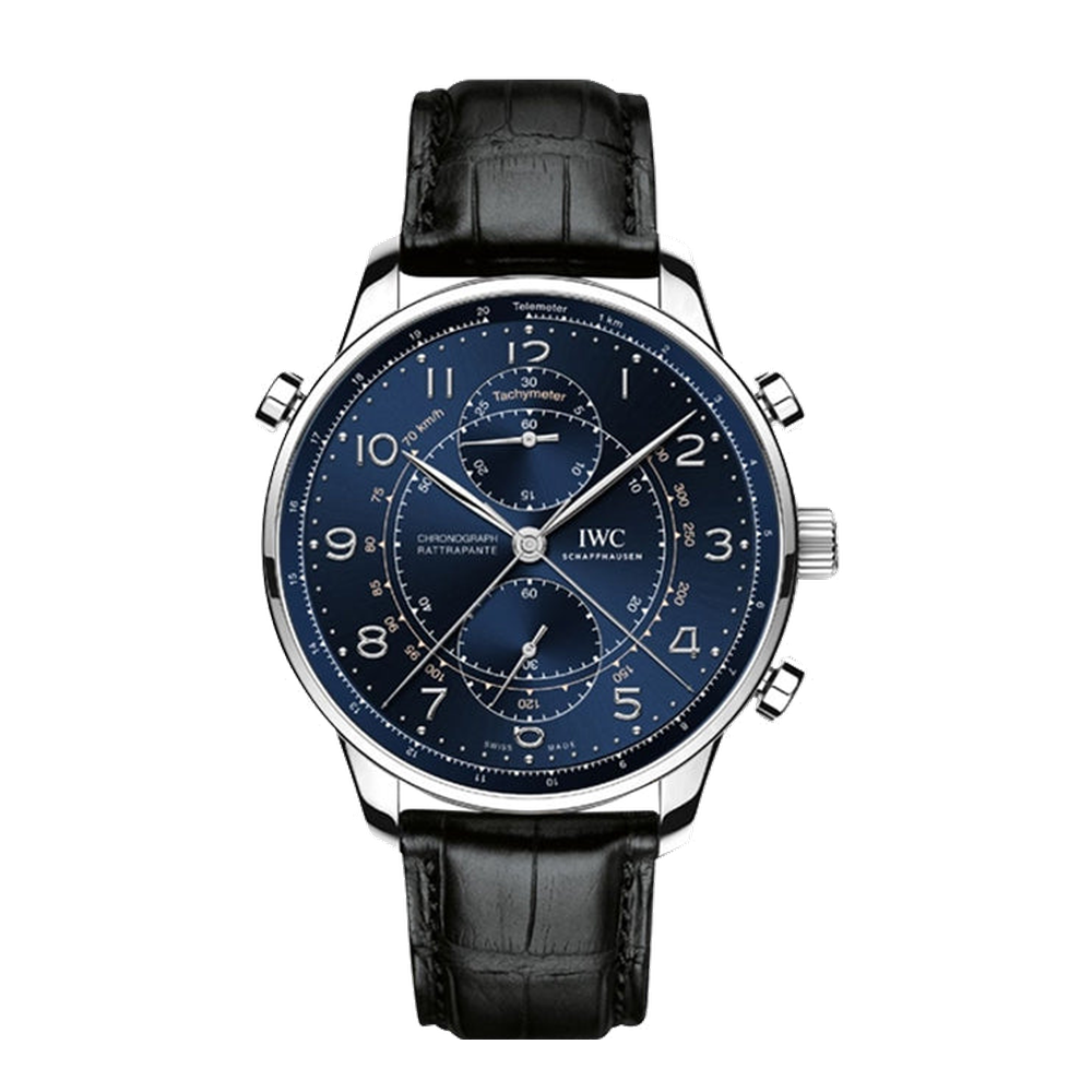 IWC Portuguese Chrono-Rattrapante Stainless Steel / Blue / Boutique Milano Laureus
