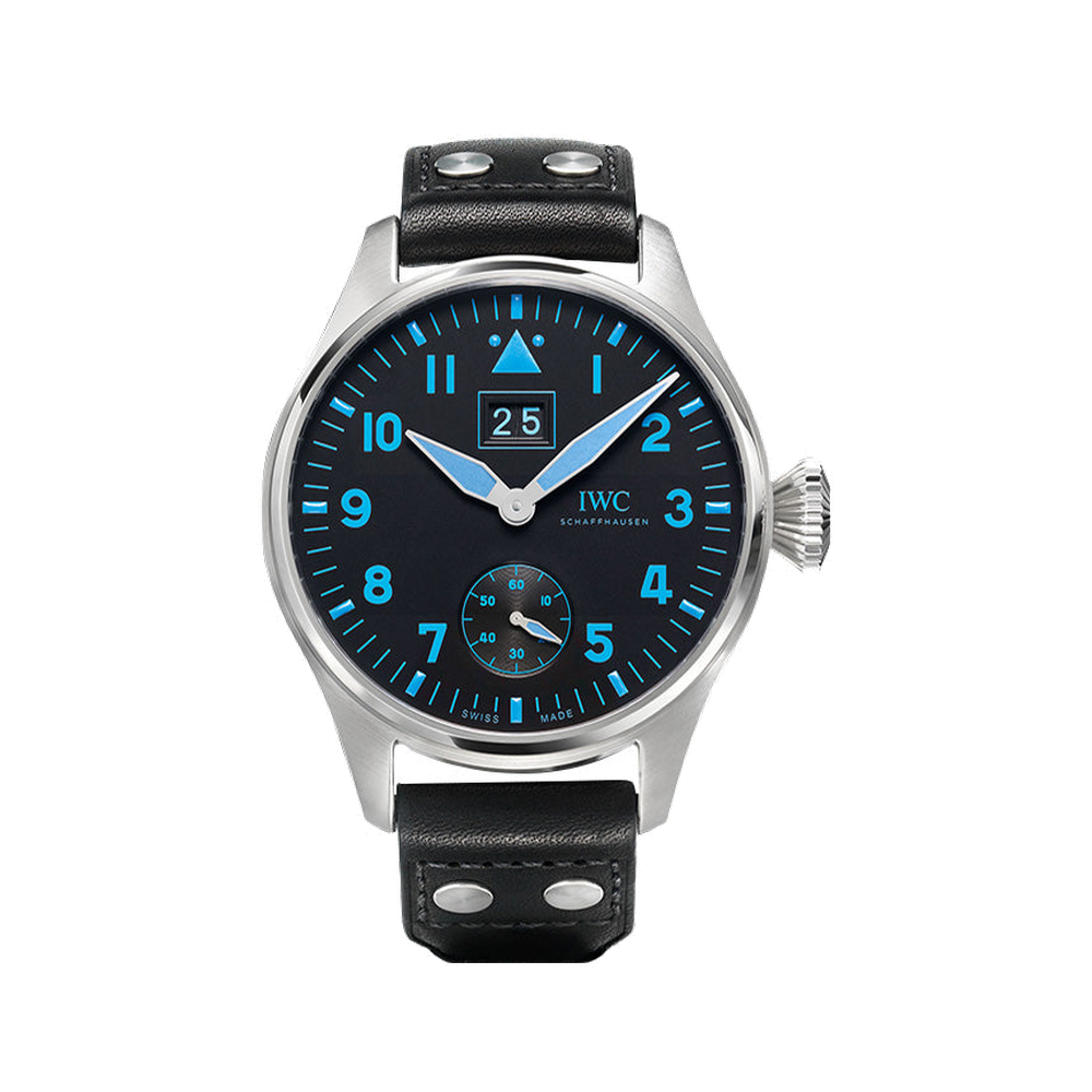 IWC Big Pilot Big Date Bucherer Blue Black Dial Straps