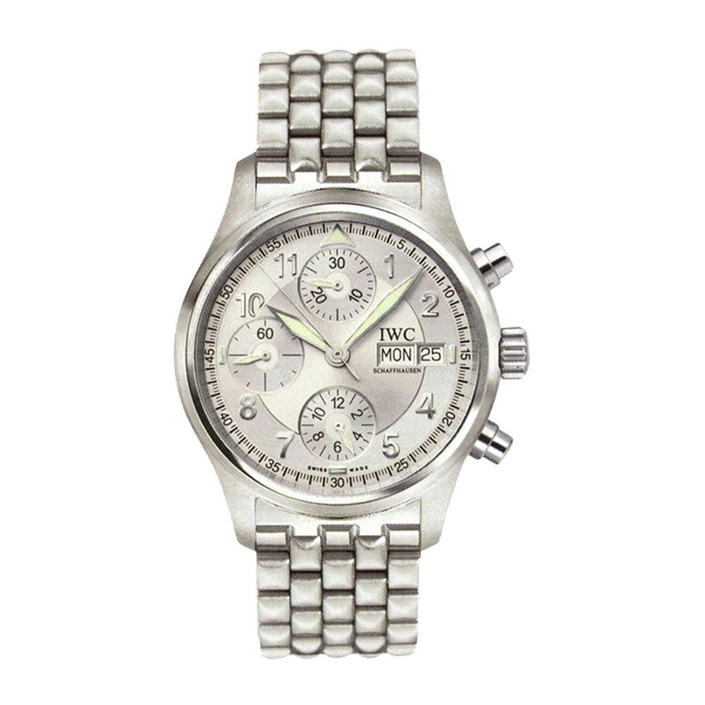 IWC Pilot's Watch Spitfire Chronograph Stainless Steel / Silver / Italian / Bracelet