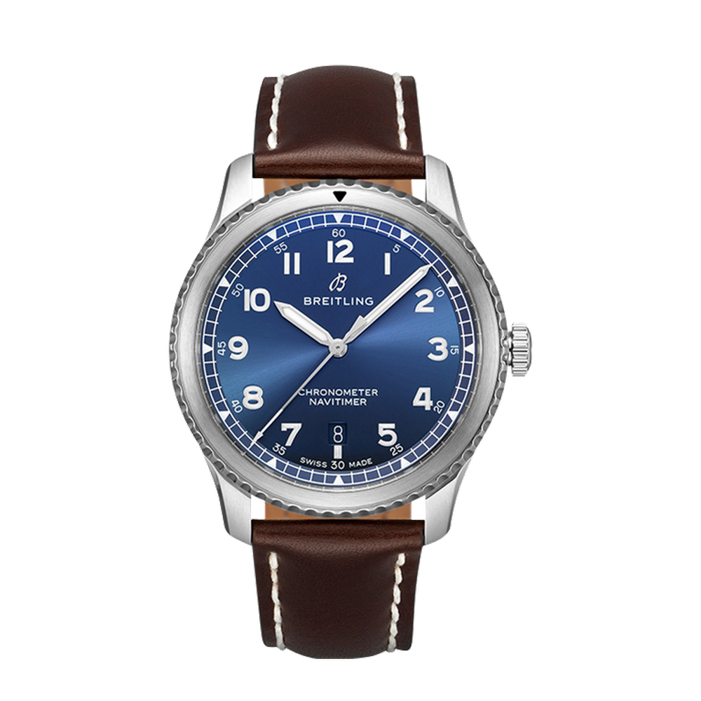 Breitling Automatic 41 Stainless Steel / Blue / Black Calf