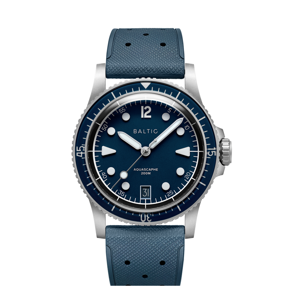 Baltic Aquascaphe MK2 Blue 37mm Date Blue/Navy Dial Straps