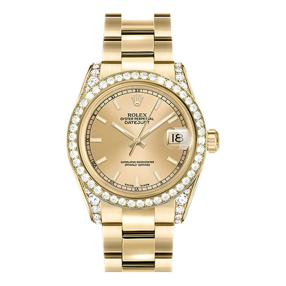 Rolex Datejust 31 Yellow Gold Diamond / Oyster / Champagne