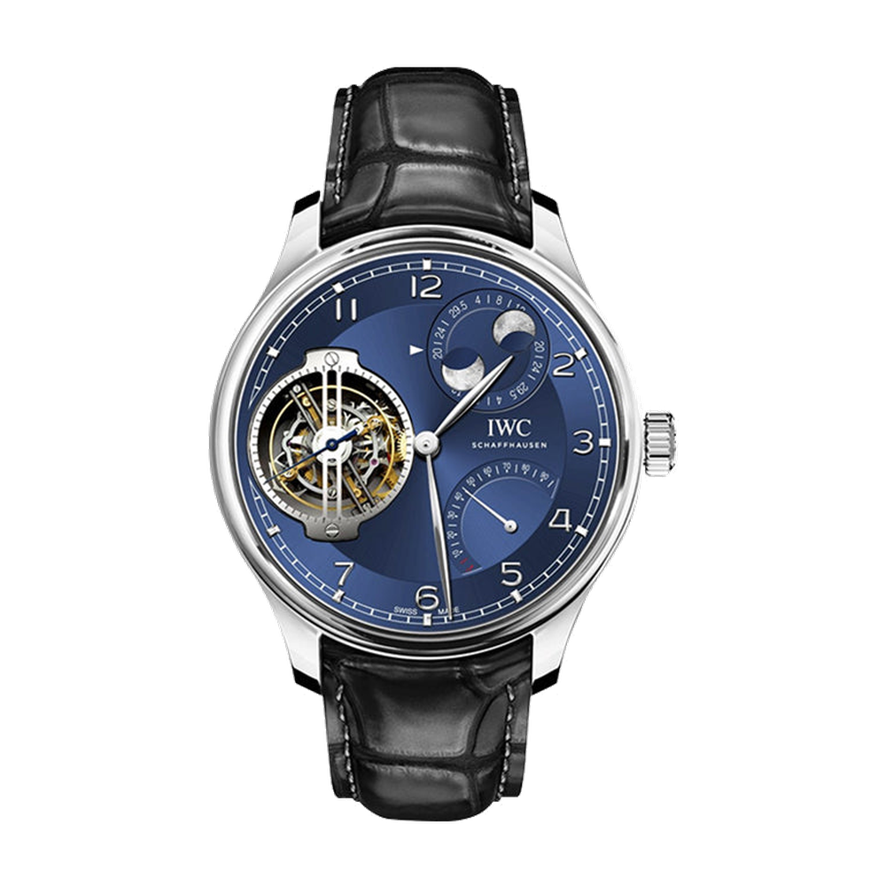 IWC Portugieser Constant-Force Tourbillon Double Moon Platinum / Blue
