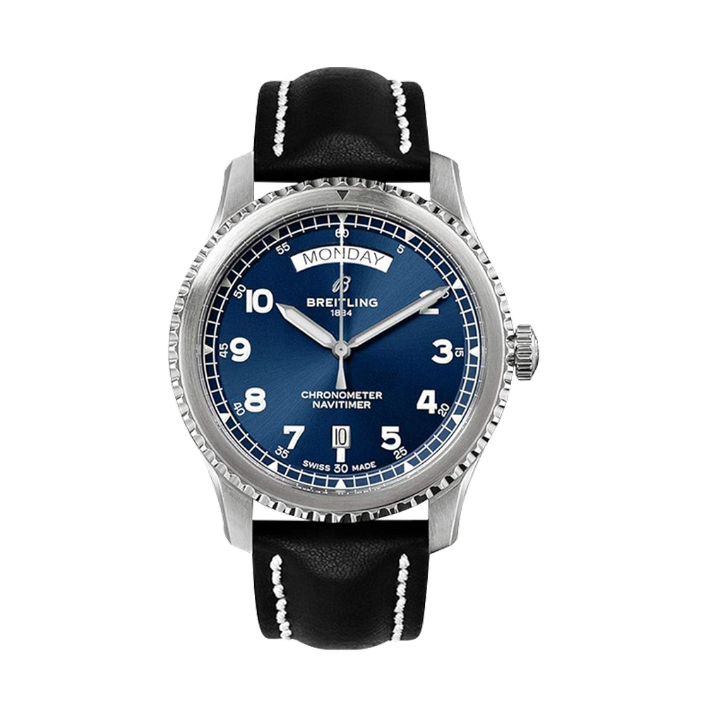 Breitling Automatic Day & Date 41 Stainless Steel / Blue / Black Calf / Pin Blue/Navy Dial Straps