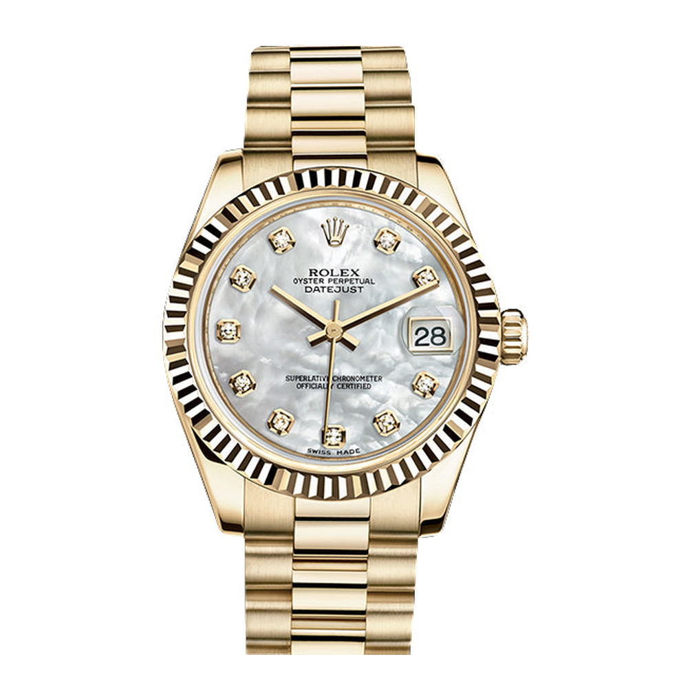 Rolex Datejust 31 Yellow Gold Fluted / President / MOP