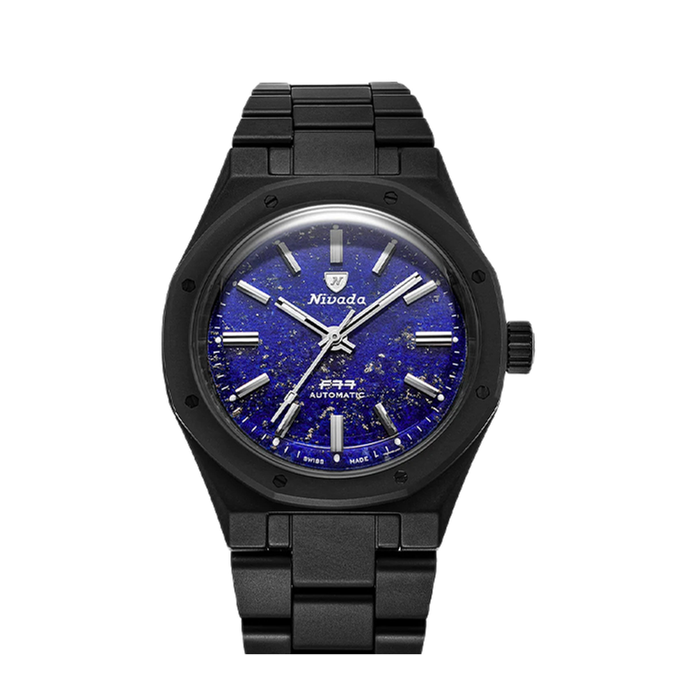 Nivada Grenchen F77 Black Ceramic Lapis Lazuli Mk1 - 37Mm