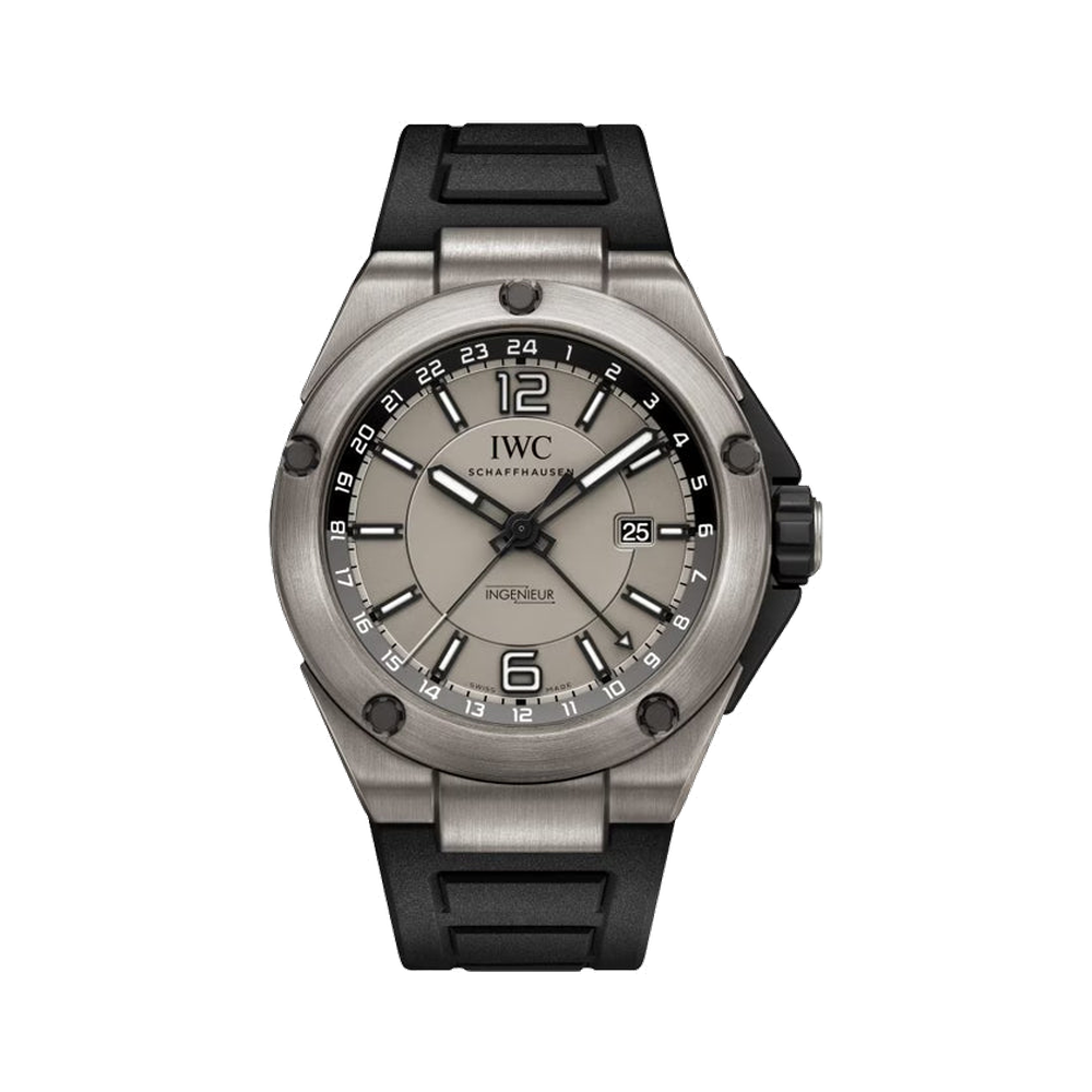 IWC Ingenieur Dual Time Titanium Grey Dial Straps