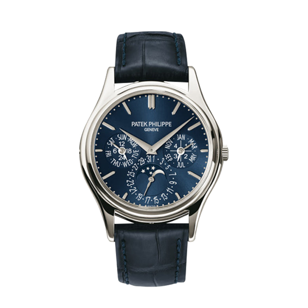 Patek Philippe Perpetual Calendar 5140 Platinum Blue Blue / Navy Dial Straps