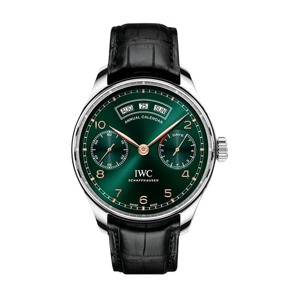 IWC Portugieser Annual Calendar Stainless Steel / Green / Middle East
