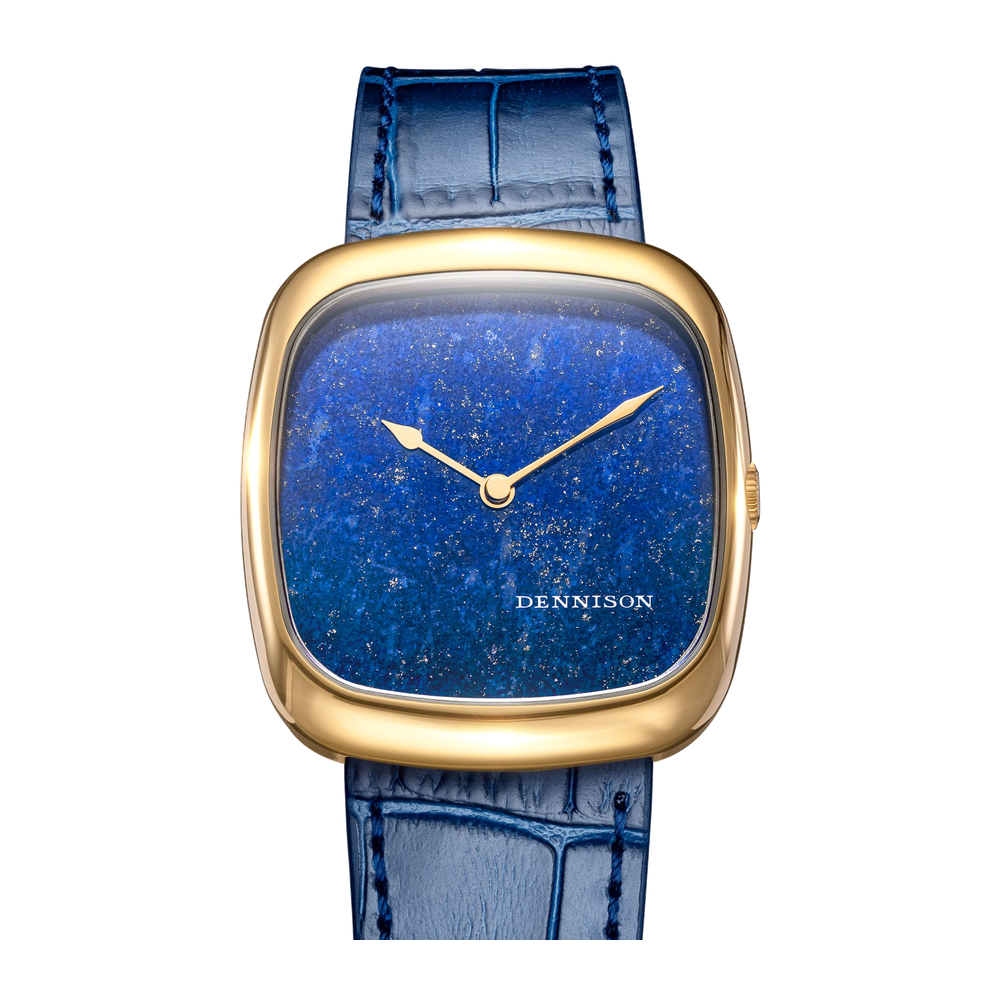 Dennison Natural Stone Lapis Lazuli In Gold Blue/Navy Dial Straps