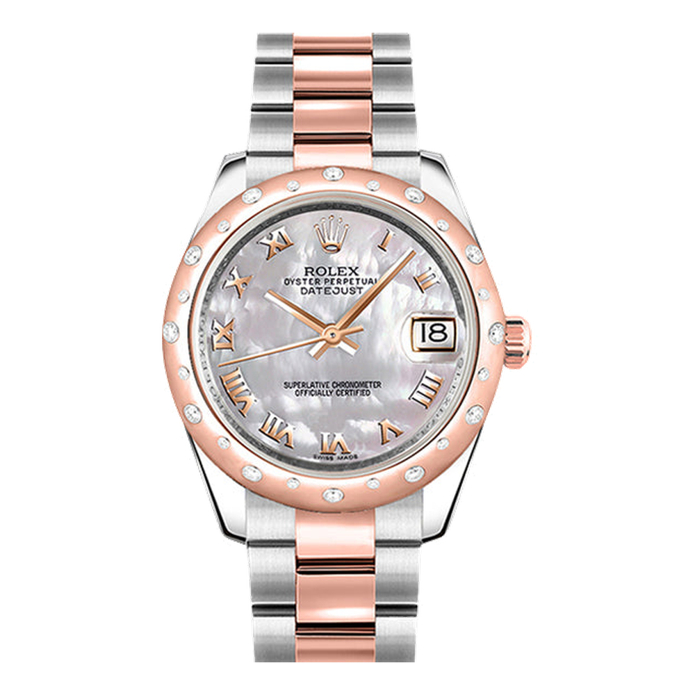 Rolex Datejust 31 Rolesor Everose Domed Diamond / Oyster / MOP Roman