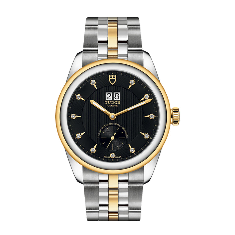 Tudor Glamour Double Date Black Dial Straps