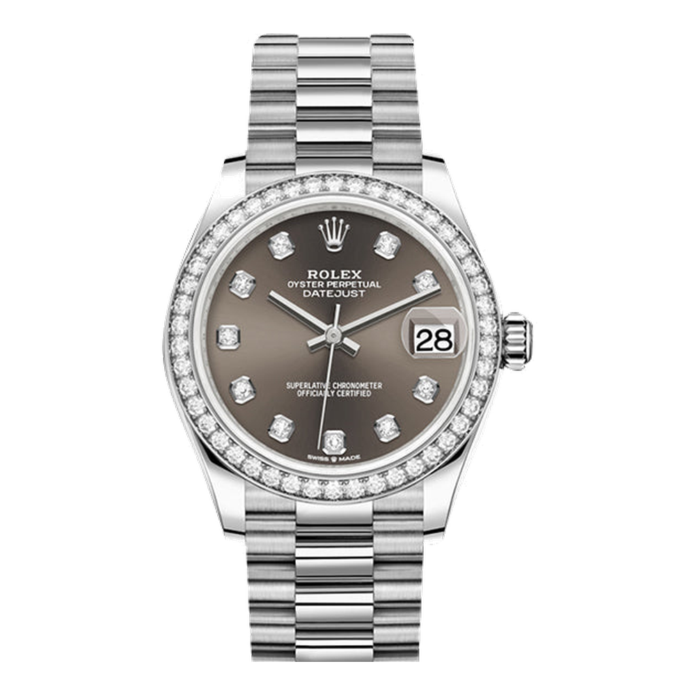 Rolex Datejust 31 White Gold / Diamond / Grey - Diamond / President