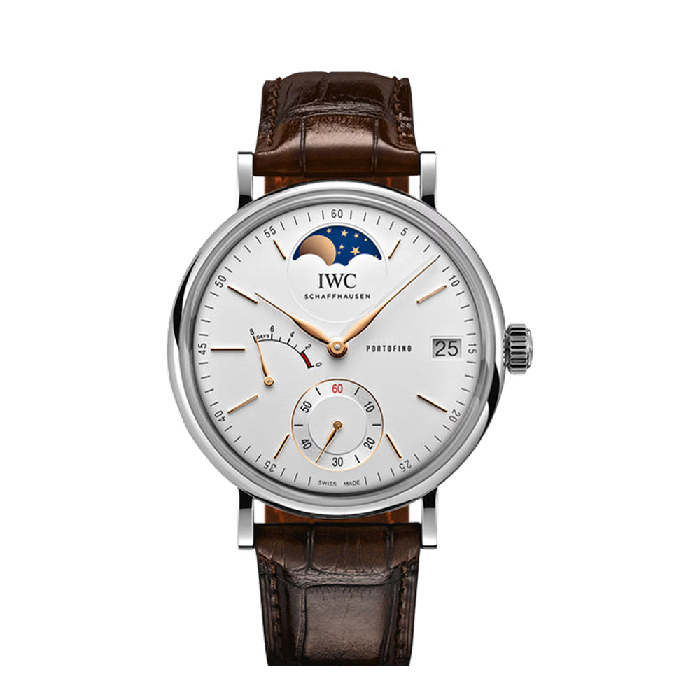 IWC Portofino Hand-Wound Moon Phase White Dial Straps