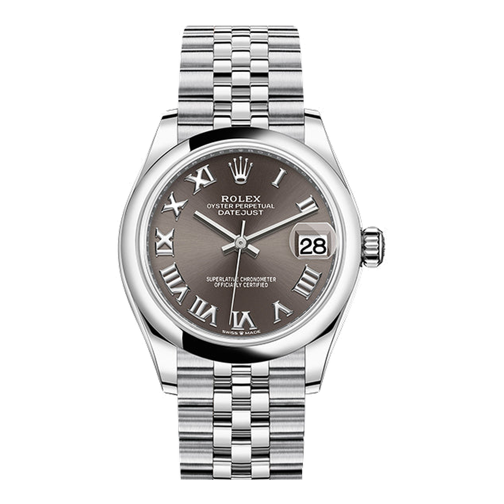 Rolex Datejust 31 Stainless Steel / Jubilee / Grey - Roman Grey Dial Straps