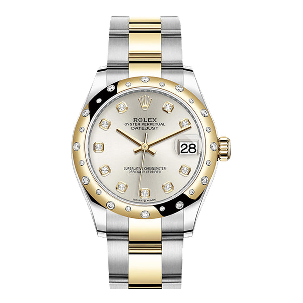 Rolex Datejust 31 Stainless Steel / Yellow Gold / Domed - Diamond / Silver - Diamond / Oyster