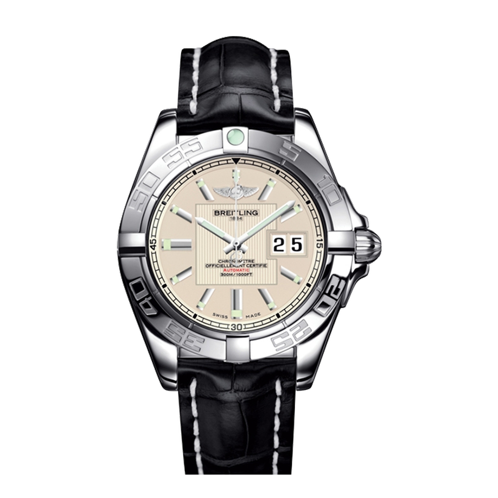 Breitling Stainless Steel / Sierra Silver Natural/Cream Dial Straps