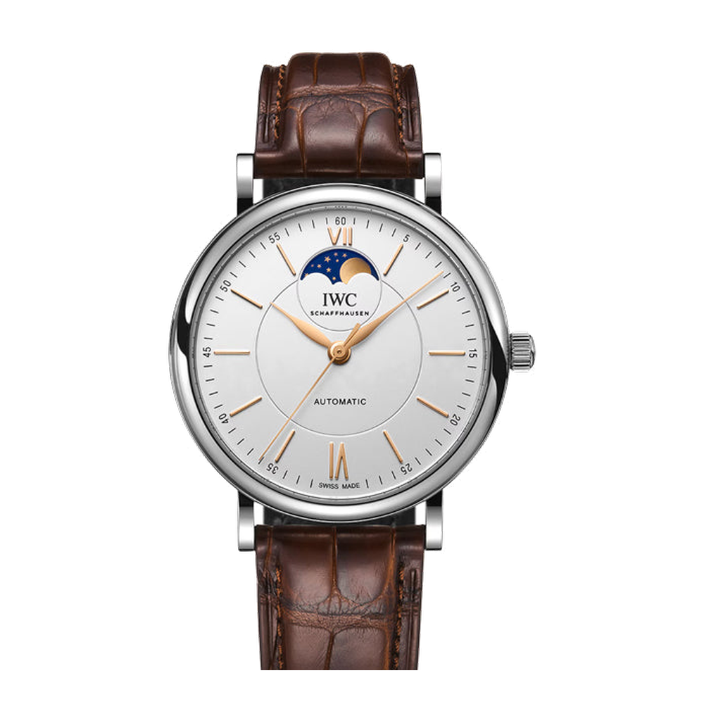 IWC Portofino Automatic Moon Phase White Dial Straps