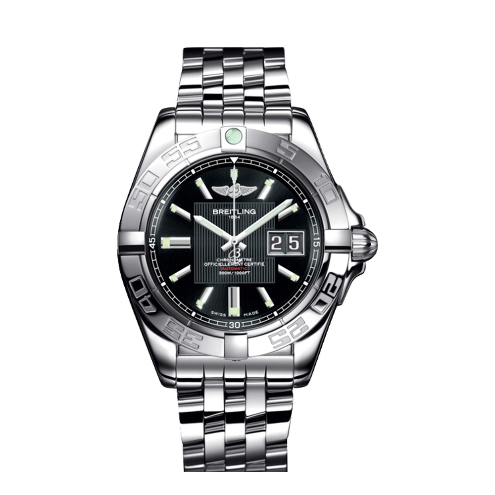Breitling Stainless Steel / Trophy Black Black Dial Straps