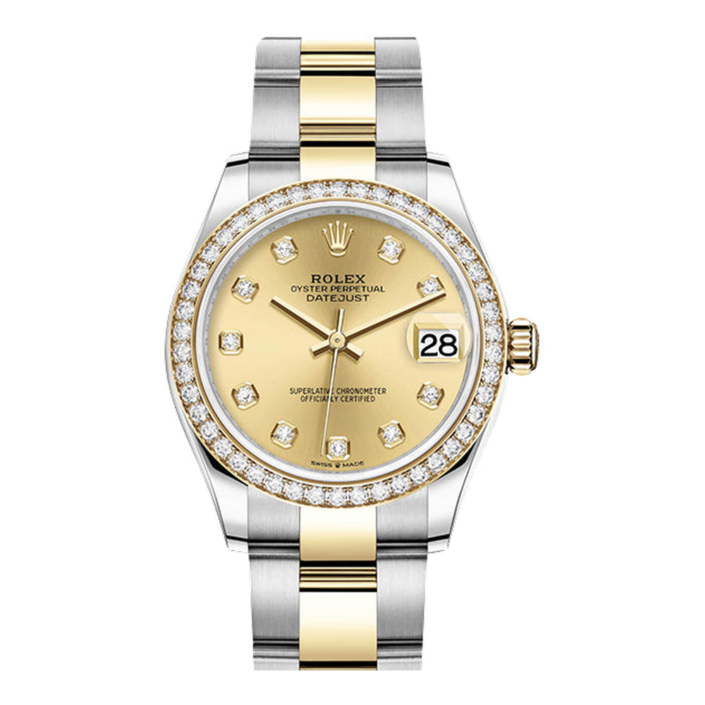 Rolex Datejust 31 Stainless Steel / Yellow Gold / Diamond / Champagne - Diamond / Oyster