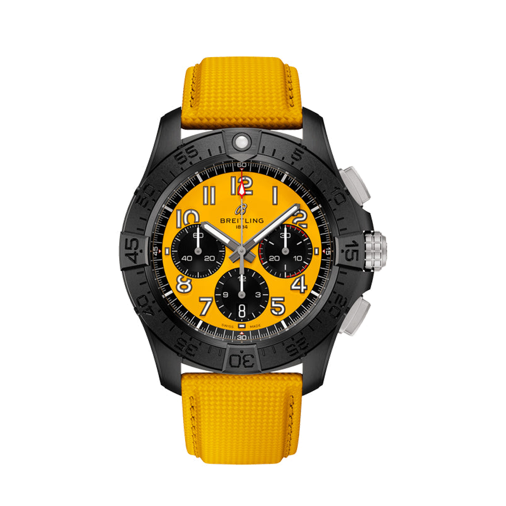 Breitling Avenger B01 Chronograph 44 Night Mission Yellow Dial Straps