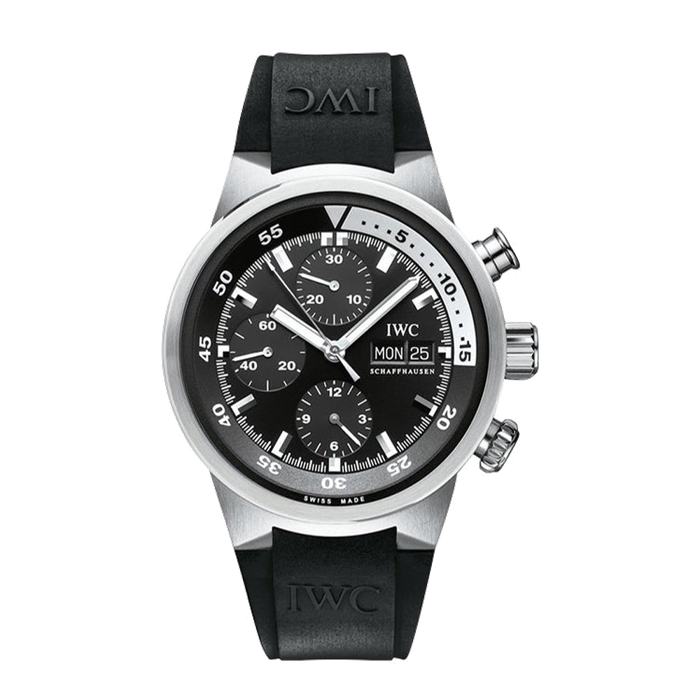 IWC Chronograph Automatic Black Dial Black Dial Straps