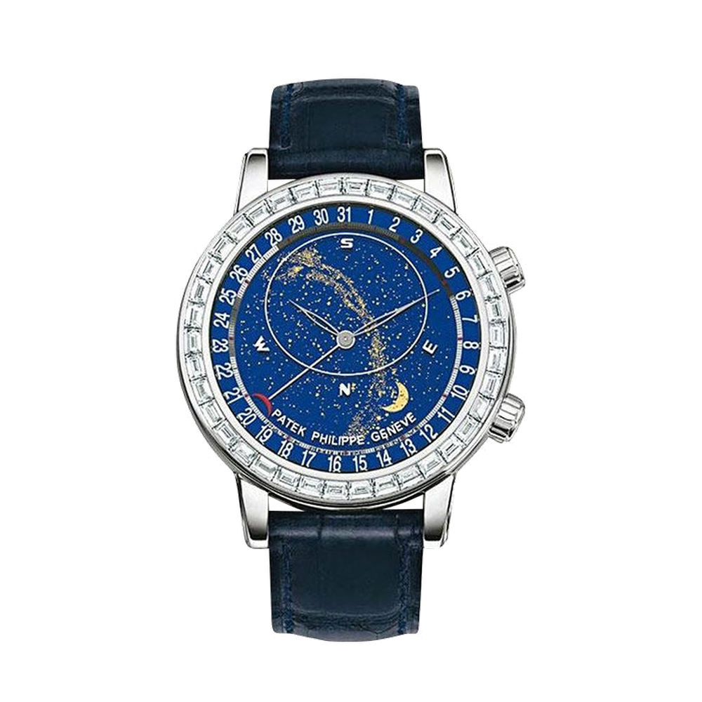 Patek Philippe Celestial 6104 White Gold / Blue Blue / Navy Dial Straps