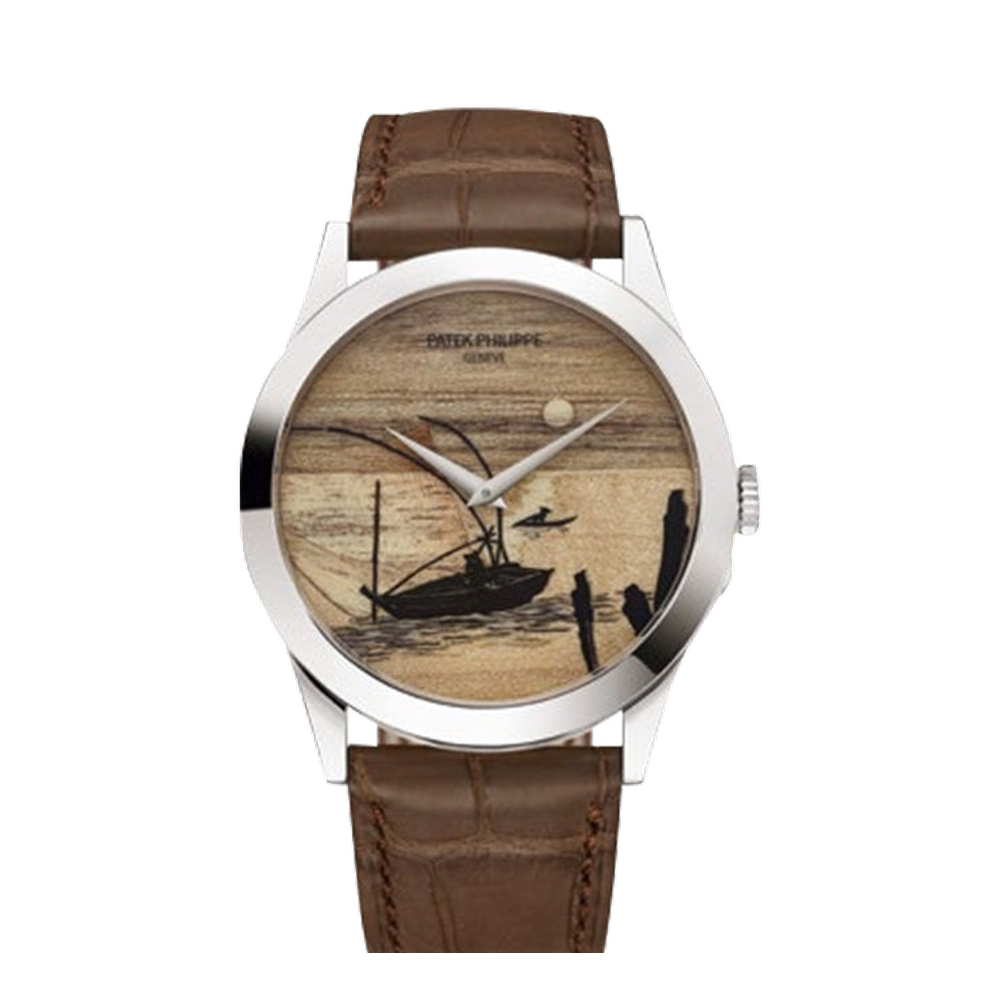 Patek Philippe Calatrava 5089G Fisherman in a Boat Brown Dial Straps