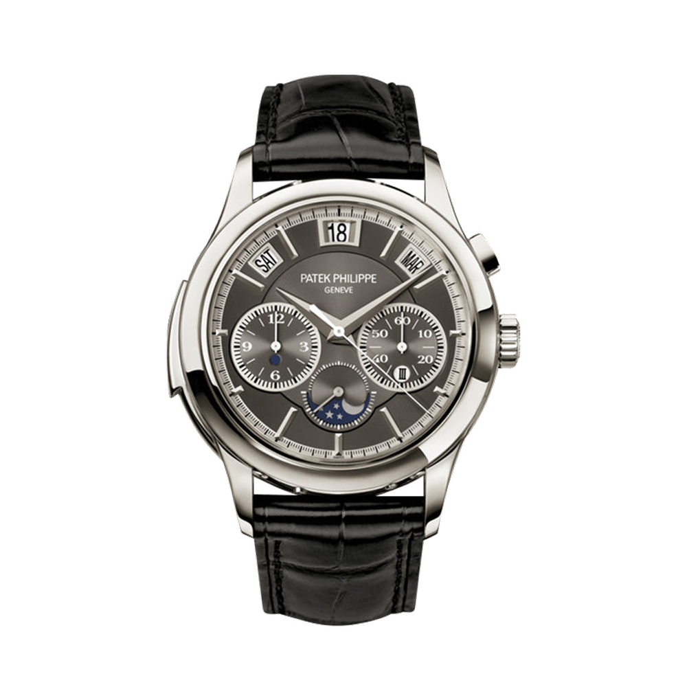 Patek Philippe Minute Repeater Perpetual Calendar Chronograph 5208 Platinum / Grey Grey Dial Straps
