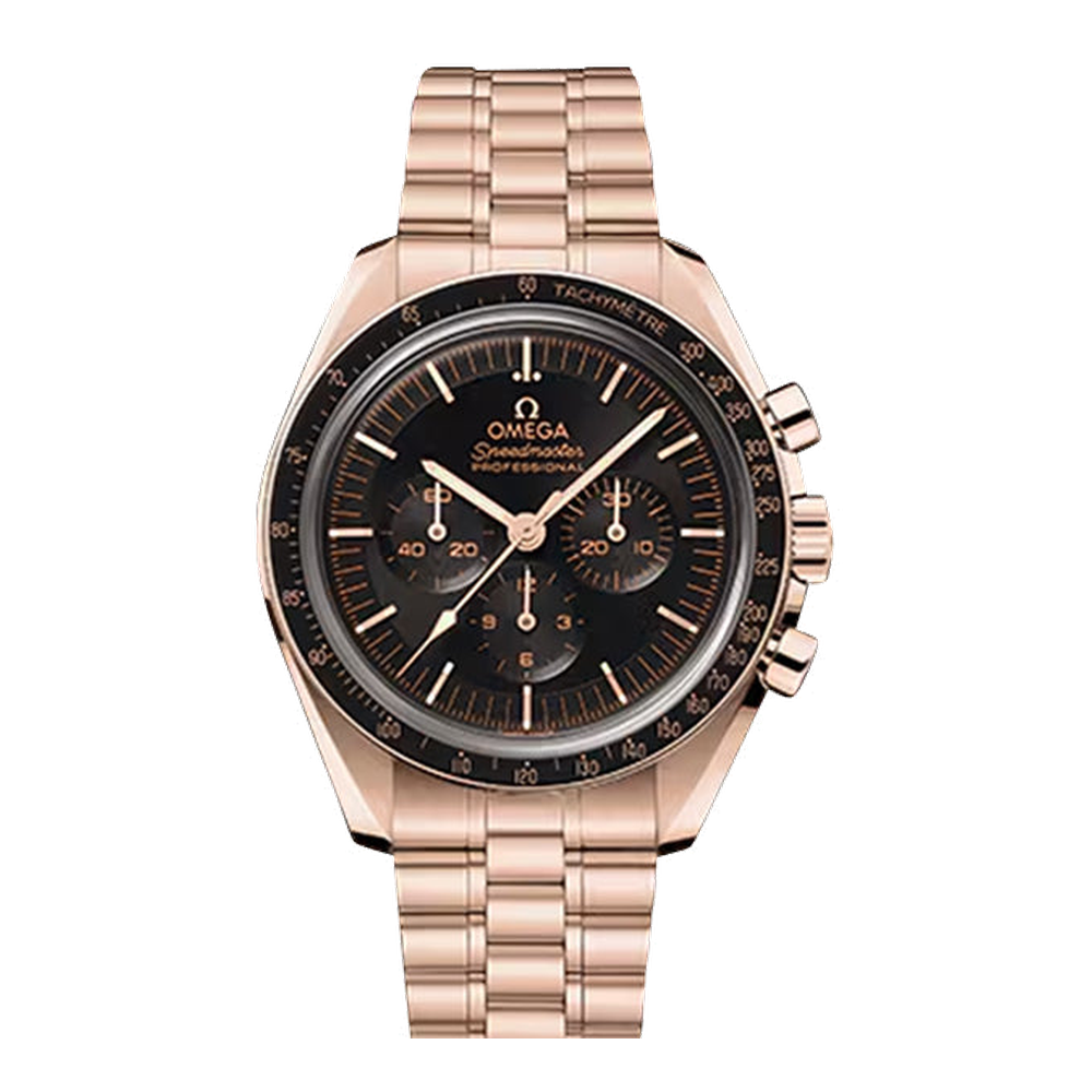 Omega Speedmaster Professional Moonwatch 3861 Sedna Gold / Black / Bracelet