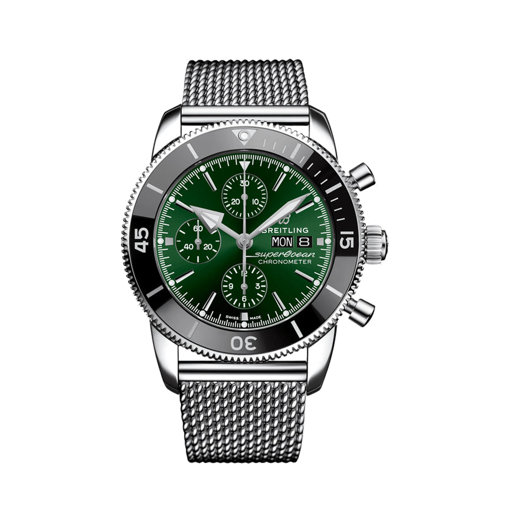 Breitling Superocean Heritage Chronograph 44 Green Dial Straps