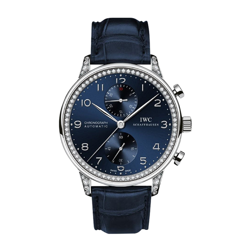 IWC Portuguese Chrono-Automatic White Gold / Diamond / Blue