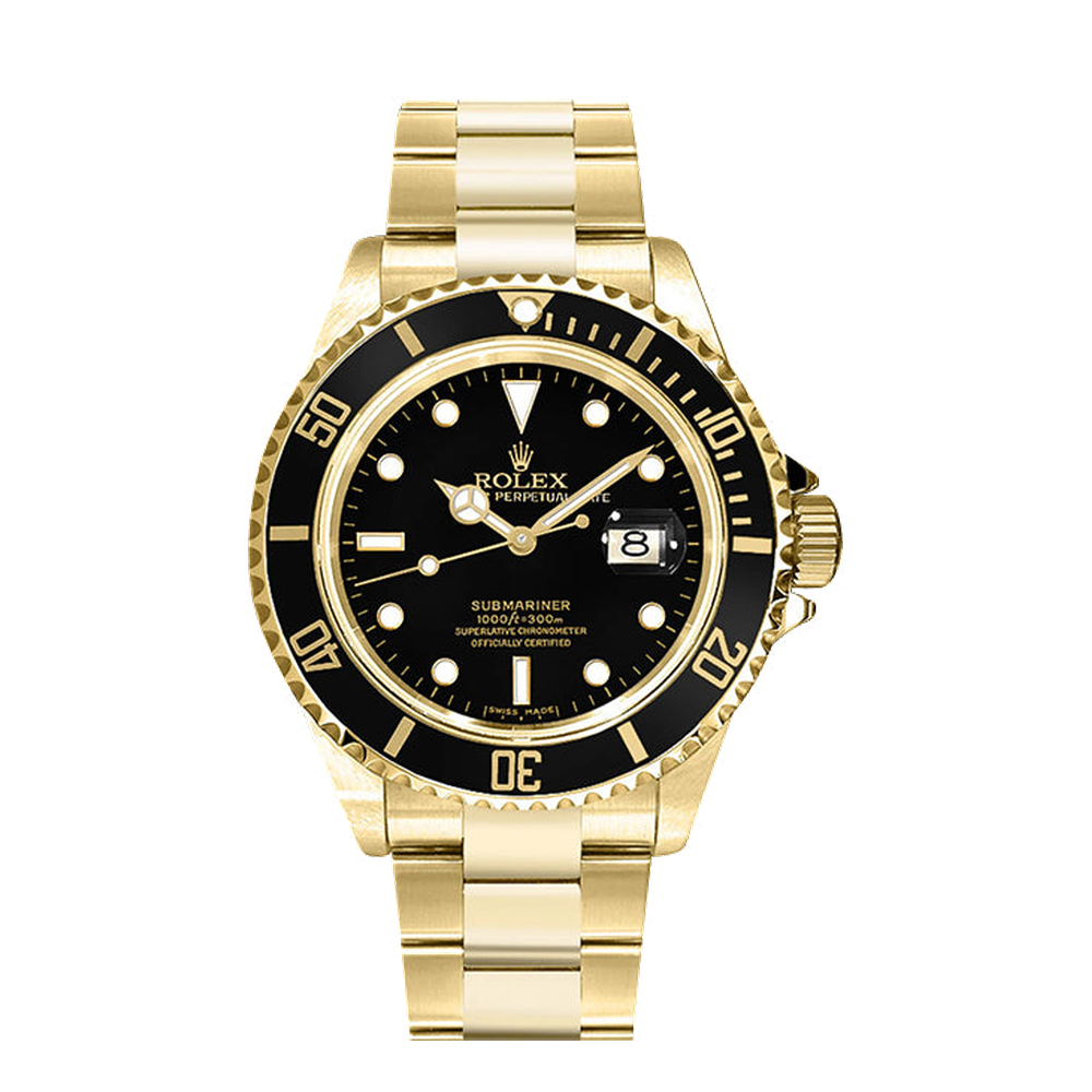 Rolex Submariner 16618 Black Tritium Black Dial Straps