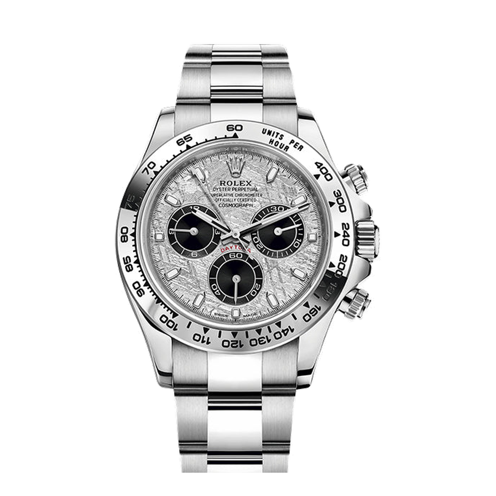 Rolex Cosmograph Daytona White Gold / Meteorite White Dial Straps