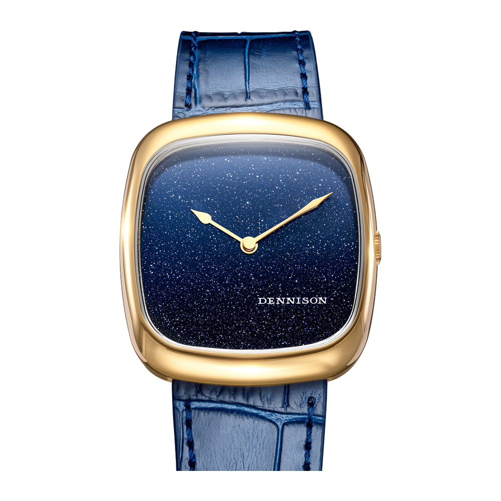Dennison Midnight Aventurine In Gold Blue/Navy Dial Straps
