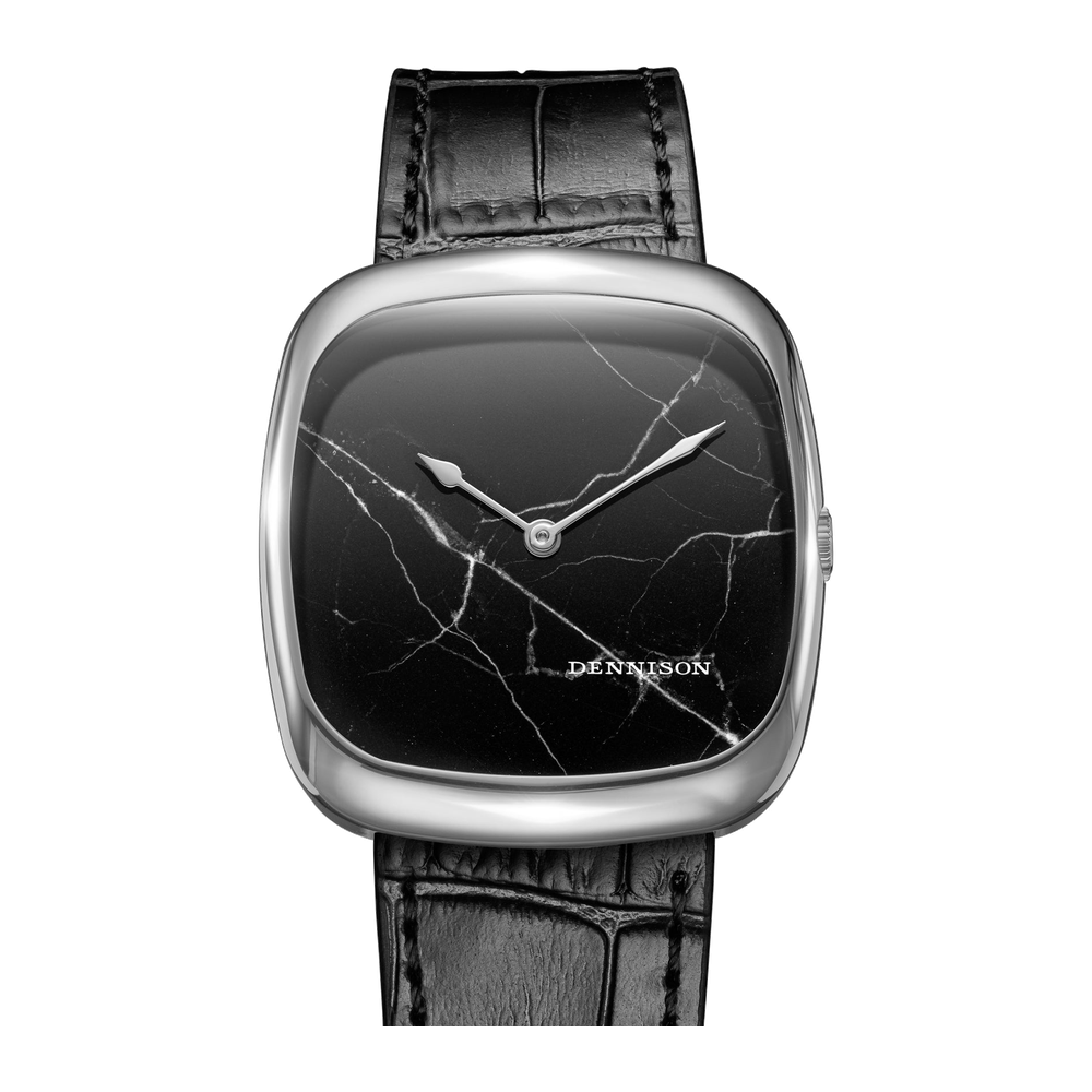 Dennison ALD Black Marble In Steel Black Dial Straps