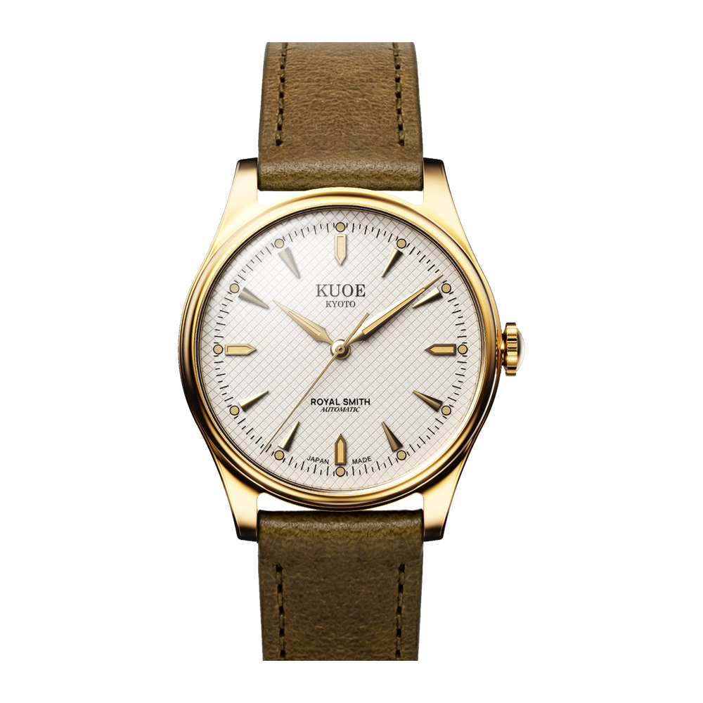 Kuoe Kyoto 90-006 Classic Natural/Cream dial / 35 mm / Yellowgold case