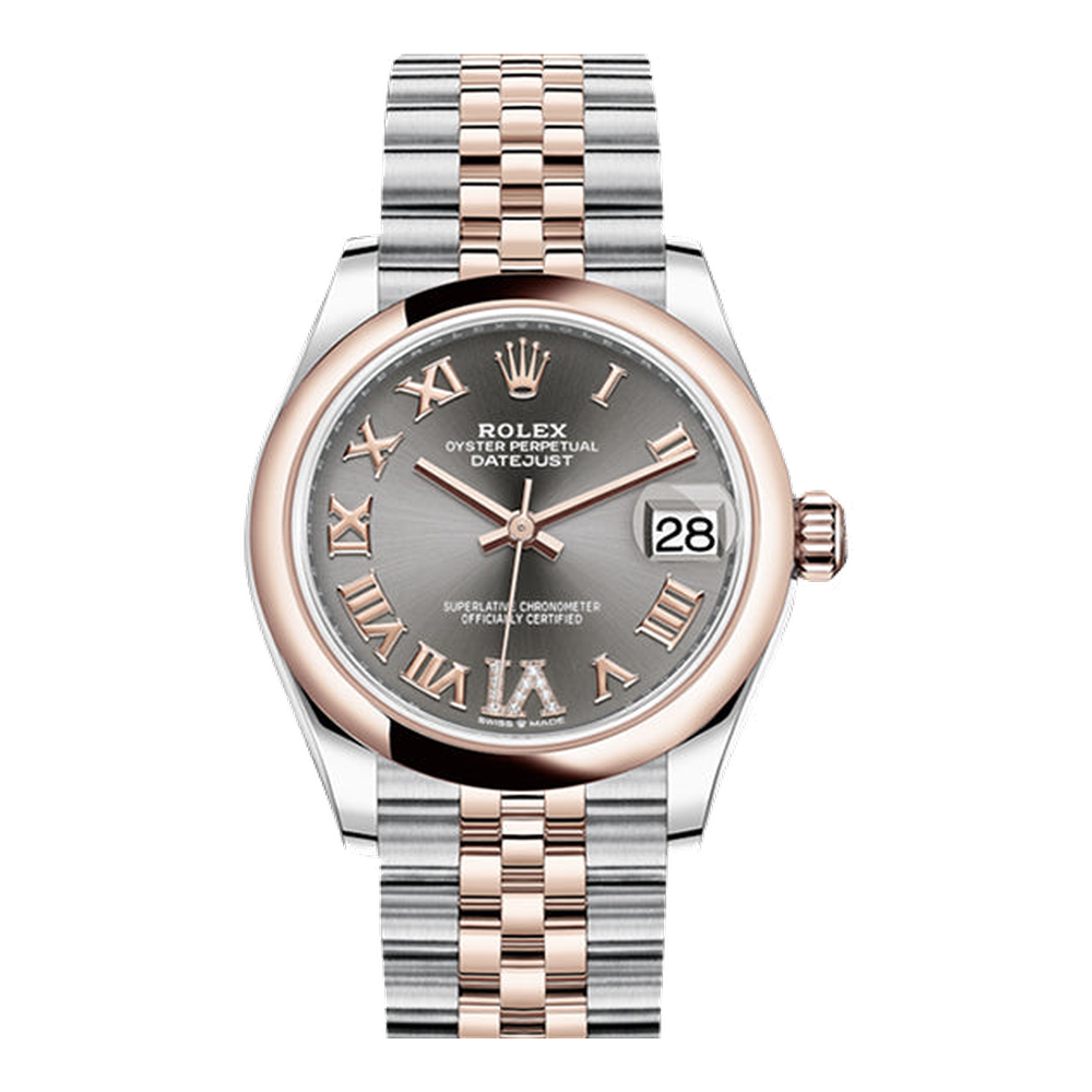 Rolex Datejust 31 Stainless Steel/ Rose Gold / Domed / Grey - Roman / Jubilee