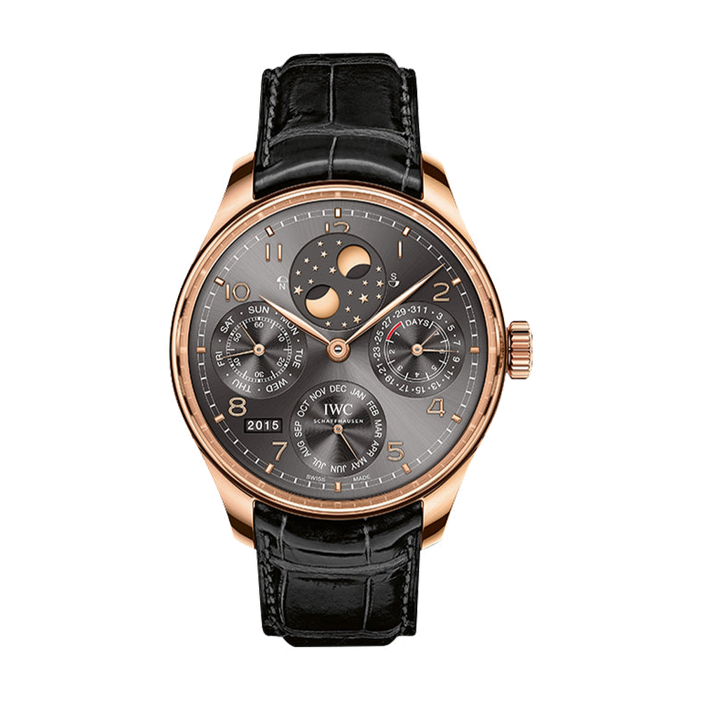 IWC Portugieser Perpetual Calendar Double Moon Red Gold / Ardoise