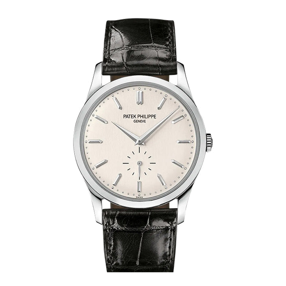 Patek Philippe Calatrava 5196 White Gold/Silver White Dial Straps