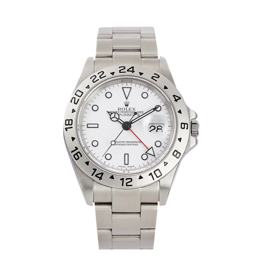 Rolex Explorer II White Tritium White Dial Straps