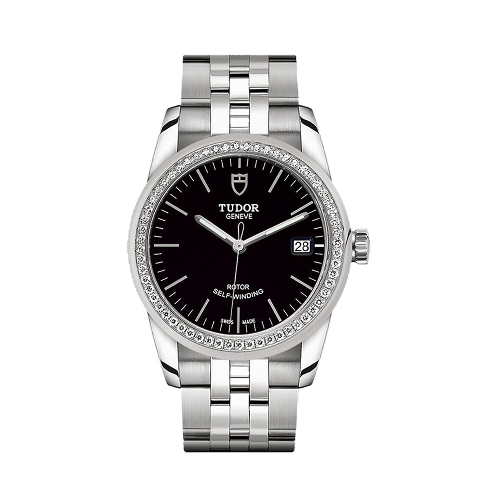 Tudor Glamour Date Black Dial Straps