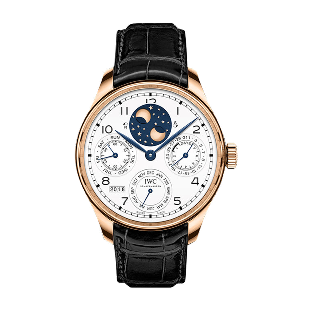 IWC Portugieser Perpetual Calendar Double Moon “150 Years” Red Gold / White
