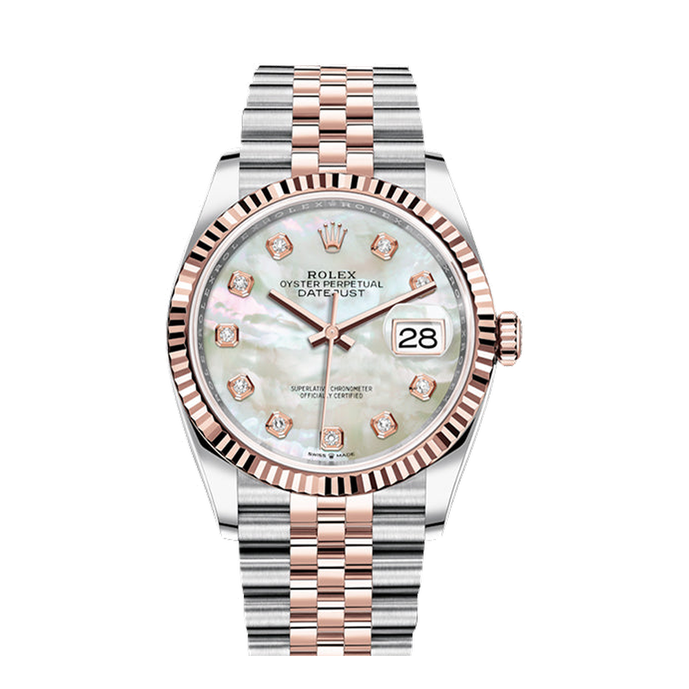 Rolex Datejust 36 Stainless Steel / Everose / Fluted / MOP Diamond / Jubilee